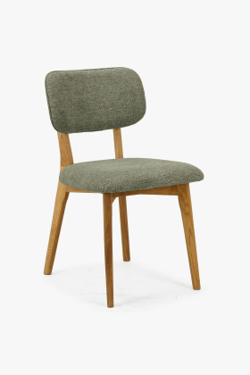 Dubová čalúnená stolička - farba zelená